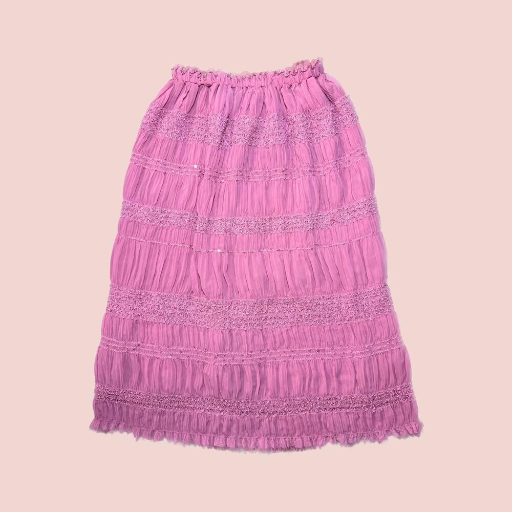 Issey-miyake Women's Pink and Purple Skirt